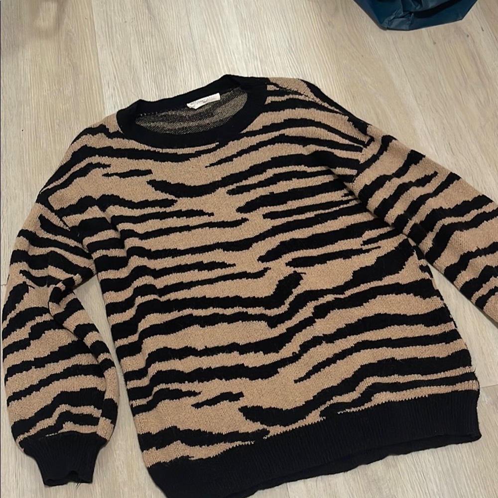 Tiger Stripe Sweater - Black and Beige